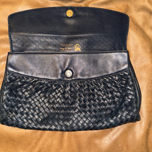 Vtg leather navy clutch bag Italy expressly for 
“BAGS BY MIMI” NY super soft - Picture 3 of 7